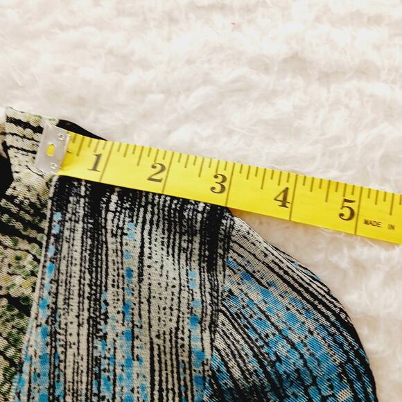 Blouse Size L Ombre Blue Lined Indie Liz Clairborne Retro Luxe Artsy Teacher Y2K - Picture 6 of 16